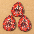 10 pçs madeira gota de água forma encantos de natal para fazer jóias veados papai noel pingentes charme diy colar brinco acessórios