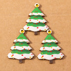 10 pçs madeira gota de água forma encantos de natal para fazer jóias veados papai noel pingentes charme diy colar brinco acessórios