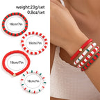 5 pçs/set bonito série de natal floco de neve árvore pingente pulseira de cristal feminino ccb contas fio ajustável corda pulseira