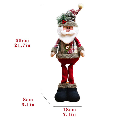 3 pçs natal decorativo bonecas de natal rena boneco de neve papai noel em pé boneca ornamento de ano novo natal feliz natal
