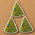 10 pçs madeira gota de água forma encantos de natal para fazer jóias veados papai noel pingentes charme diy colar brinco acessórios