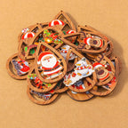 10 pçs madeira gota de água forma encantos de natal para fazer jóias veados papai noel pingentes charme diy colar brinco acessórios